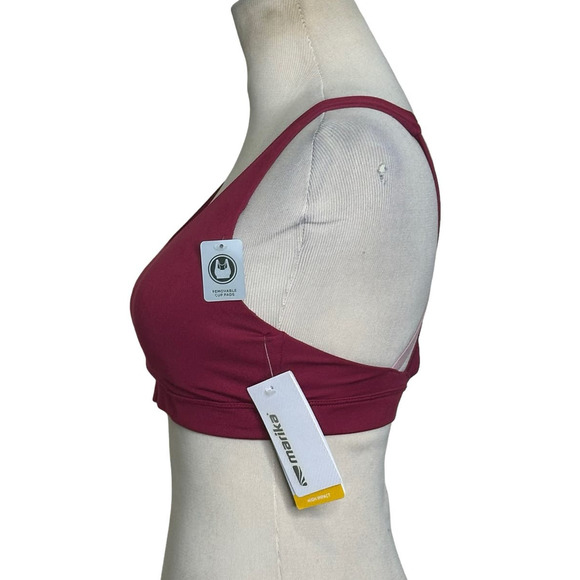 Marika wine red crossed back sports bra size Small - Picture 6 of 12